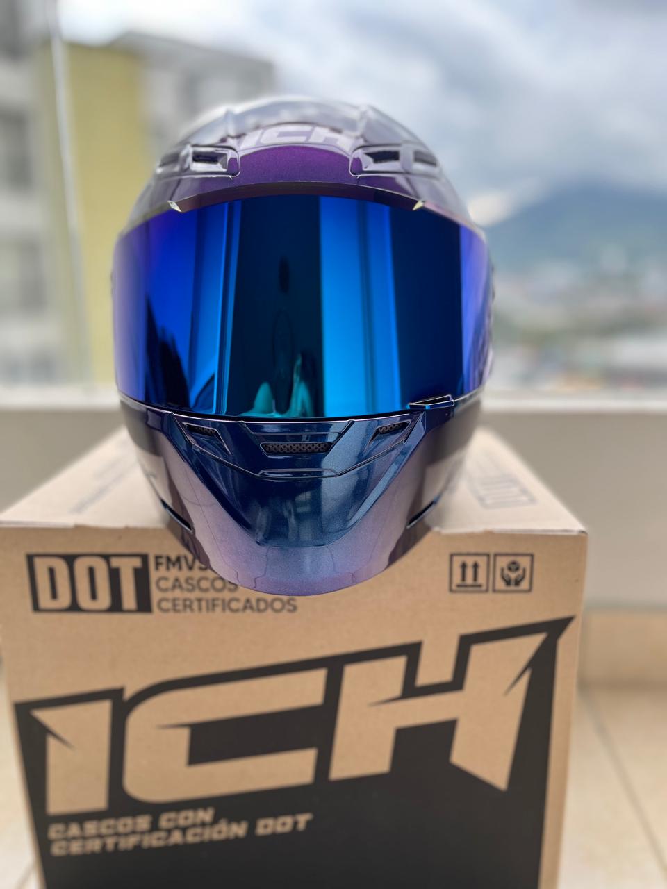 CASCO ICH 501 AZUL CAMALEON VISERA AZUL