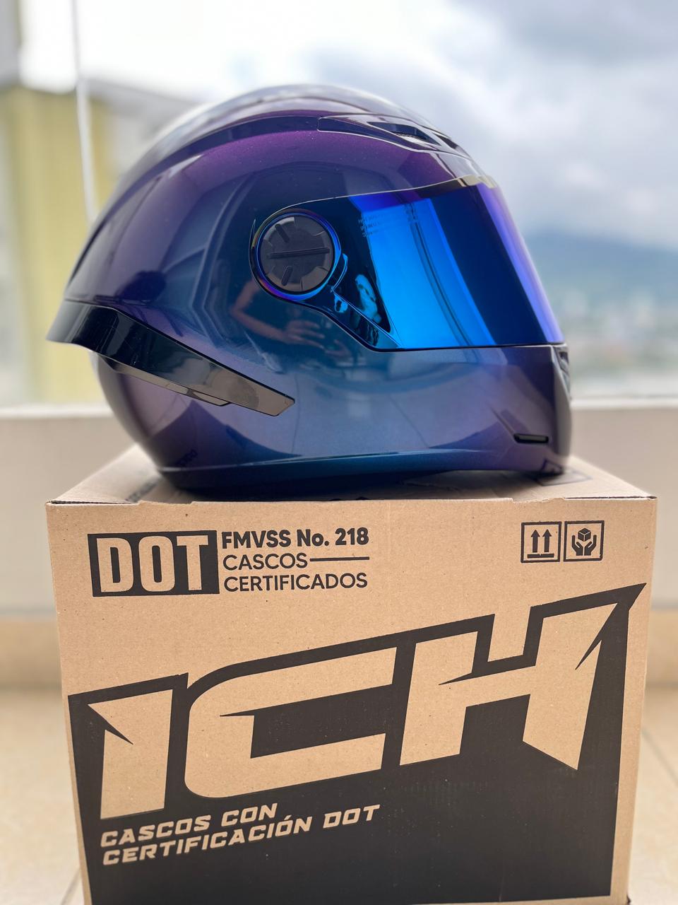 CASCO ICH 501 AZUL CAMALEON VISERA AZUL