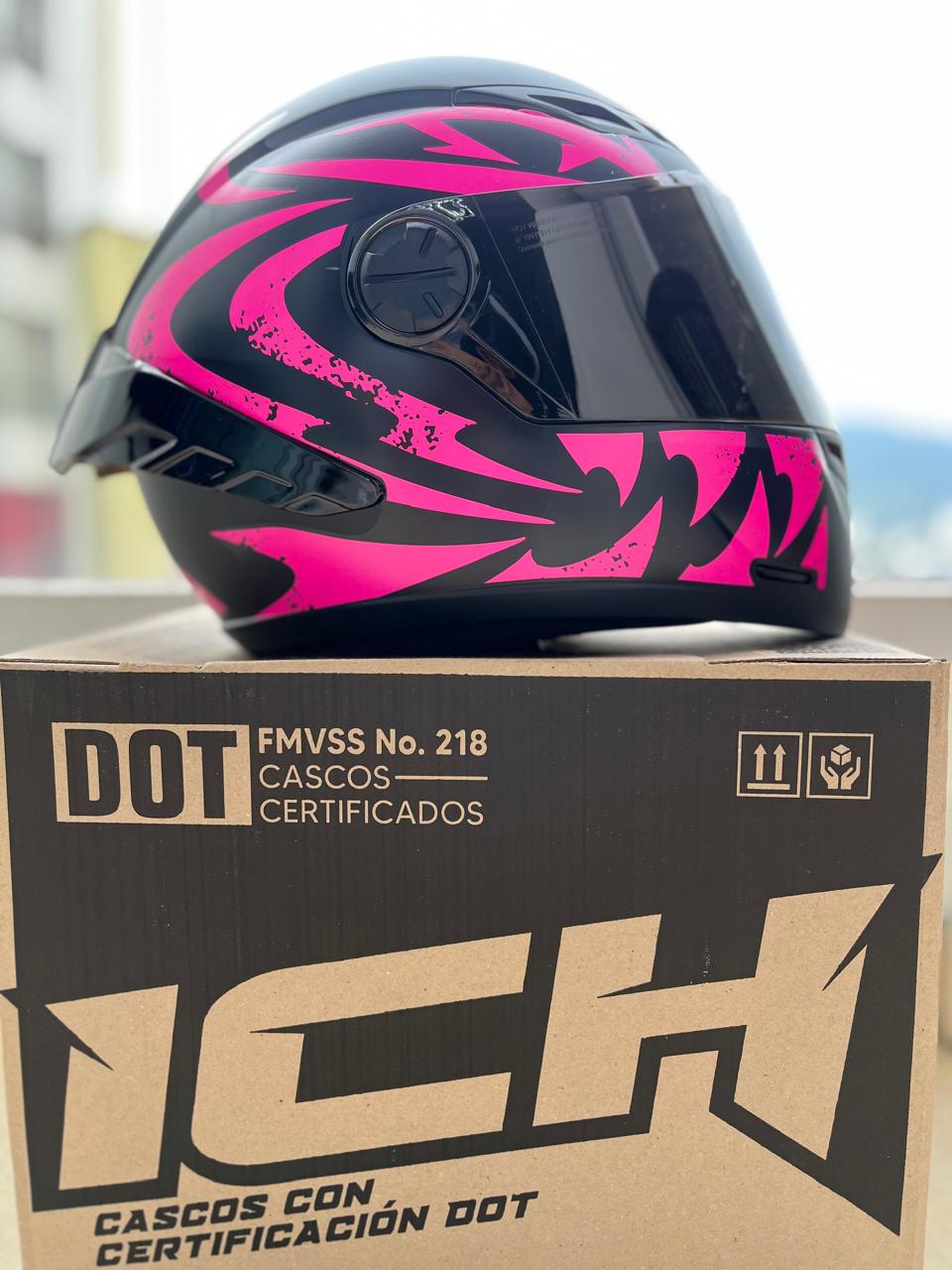 CASCO ICH TRIBAL FUCSIA TRIBAL VISERA NEGRA