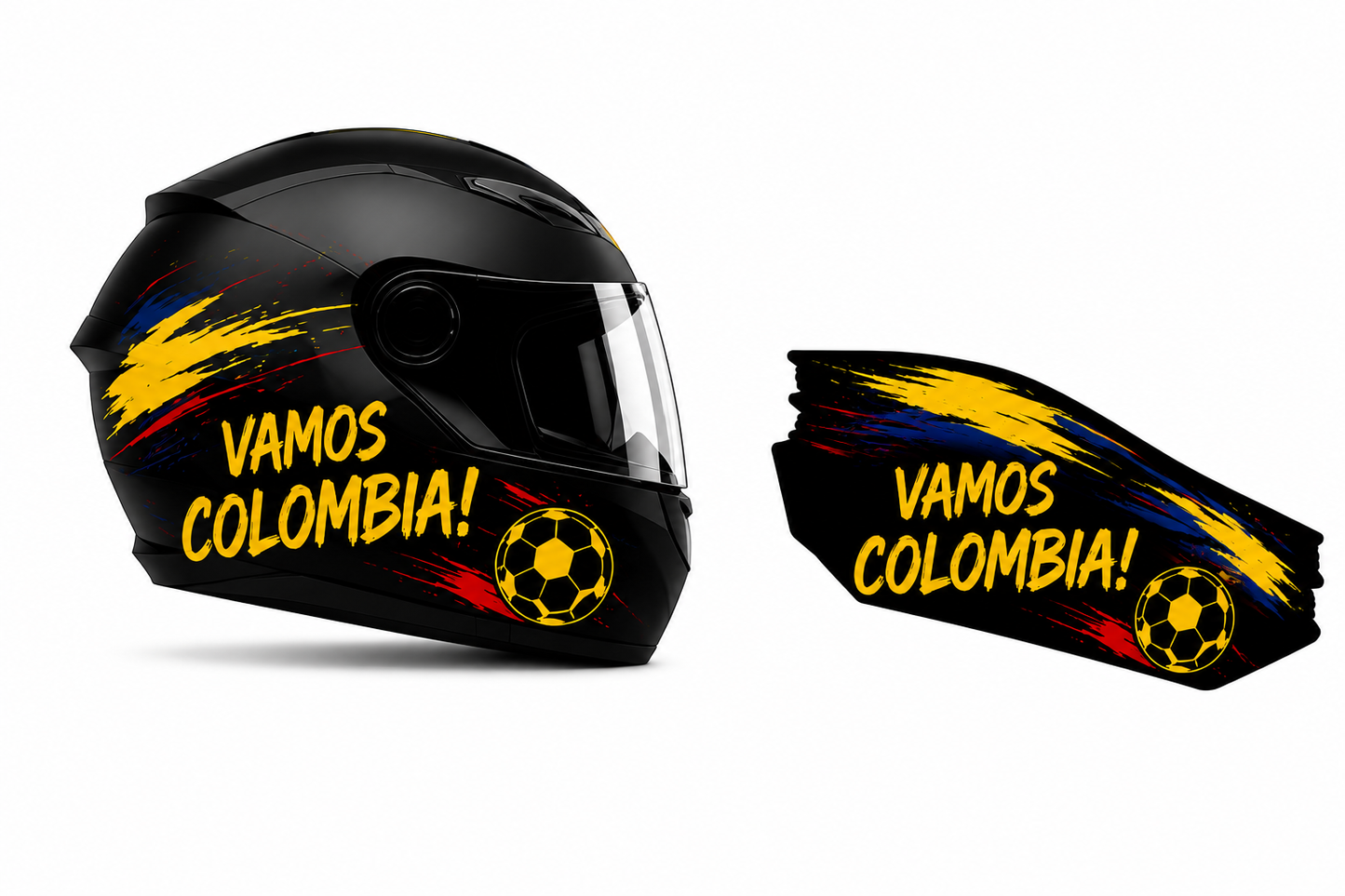 Casco ICH Para Moto Edición Mundial 2026 COLOMBIA  + Kit De Stickers Removibles + 2 Viseras NEGRA Y TRANSPARENTE