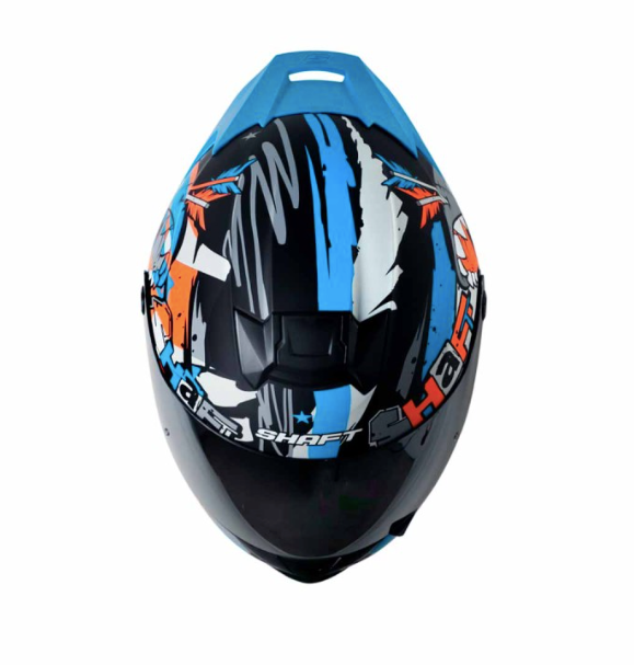 CASCO SHARKIE 502 VISERA PLATEADA Y AZUL