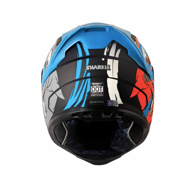 CASCO SHARKIE 502 VISERA PLATEADA Y AZUL