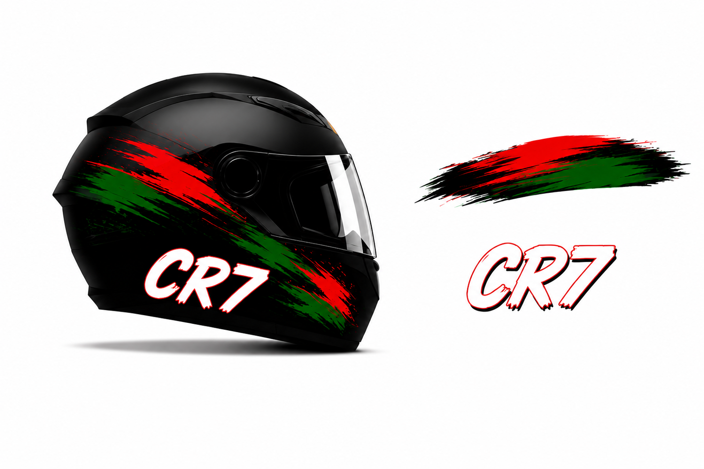 Casco ICH Para Moto Portugal CR7 Cristiano Ronaldo Edición Mundial 2026 Visera aNegra Y transparente