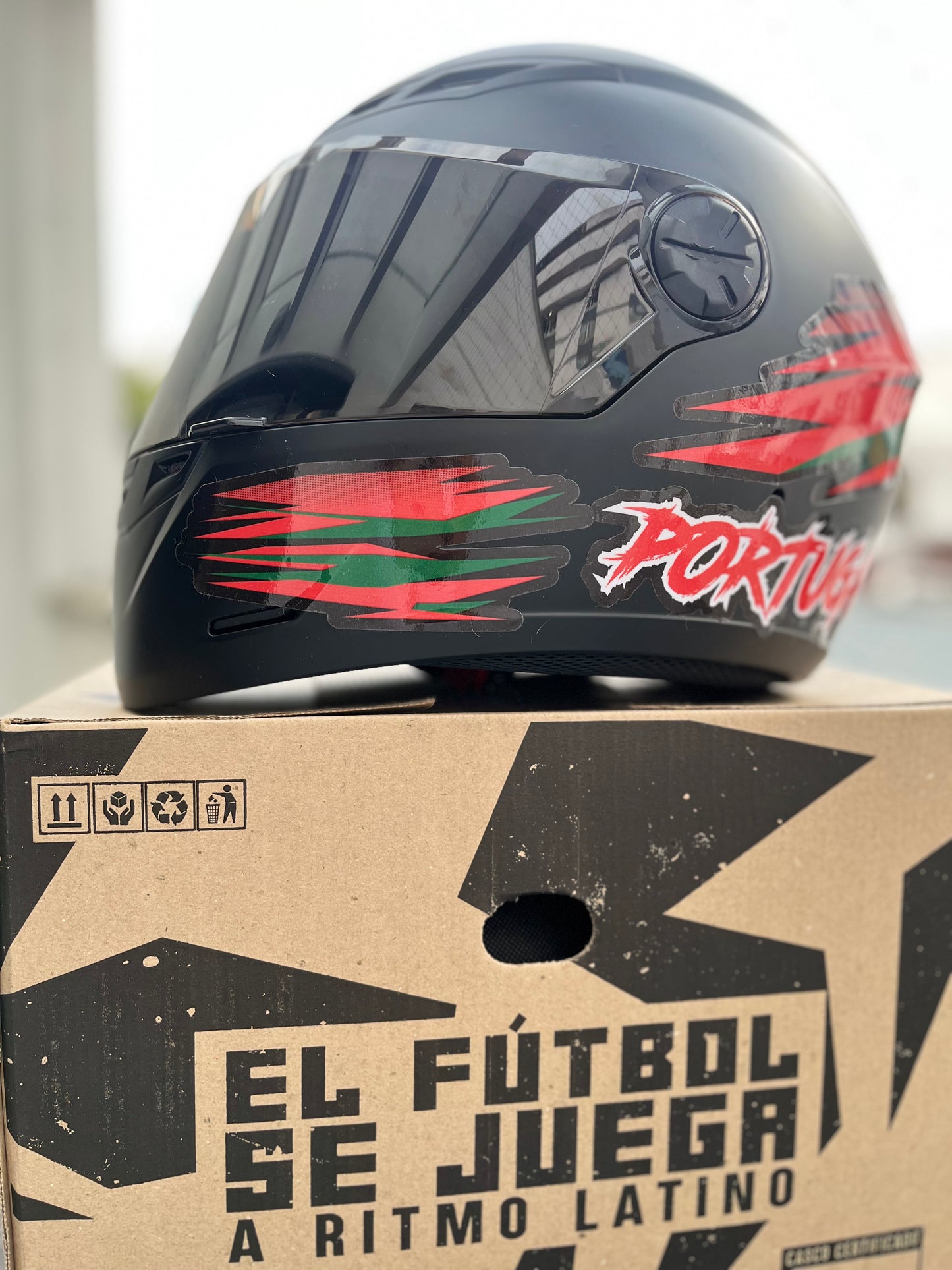 Casco ICH Para Moto Portugal CR7 Cristiano Ronaldo Edición Mundial 2026 Visera aNegra Y transparente