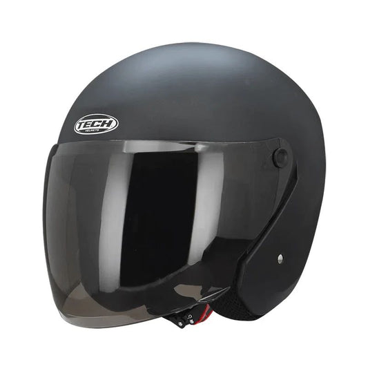 CASCO TECH T10 NEGRO MATE VISERA NEGRA