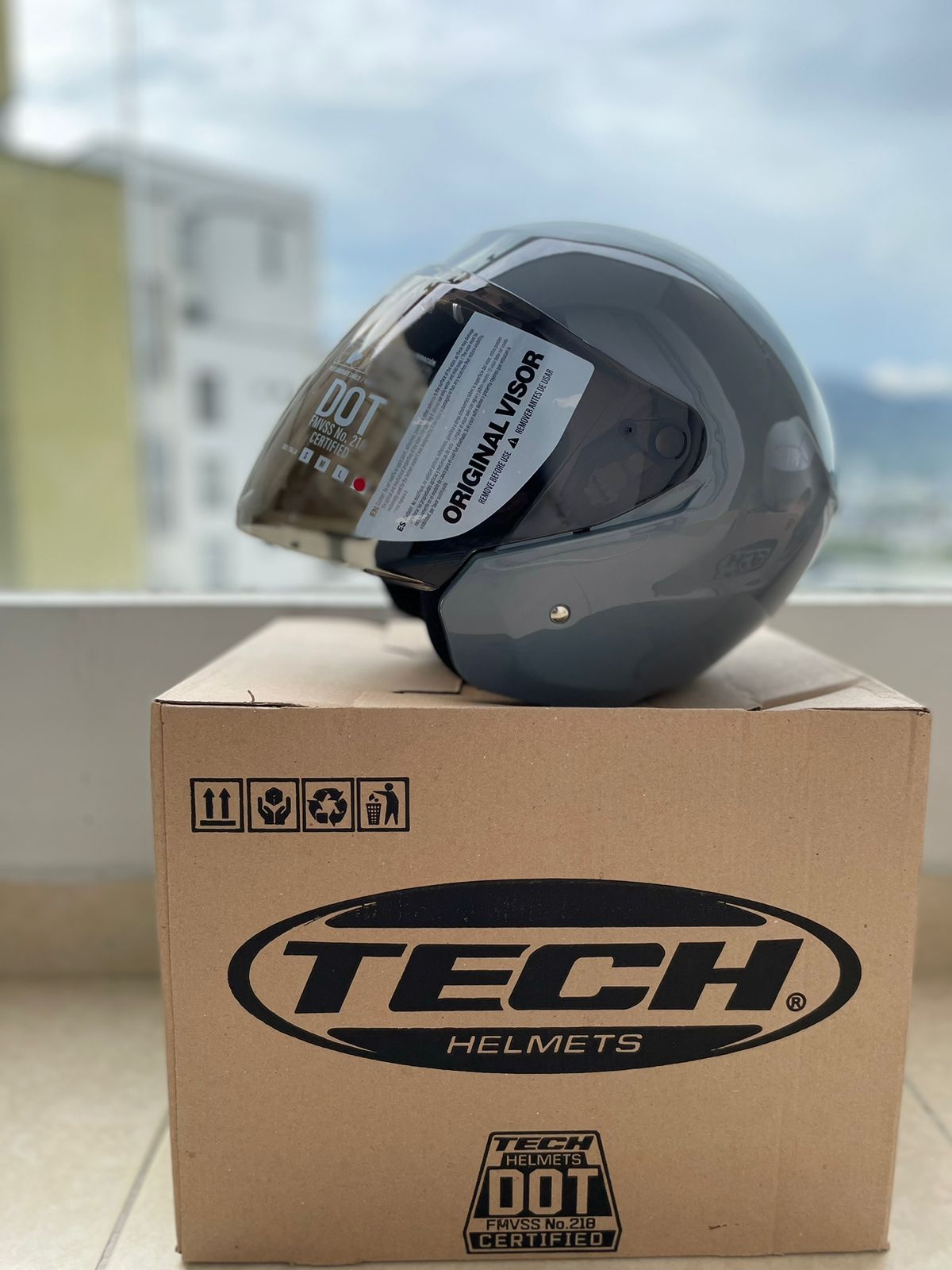 CASCO TECH T10 GRIS VISERA HUMO