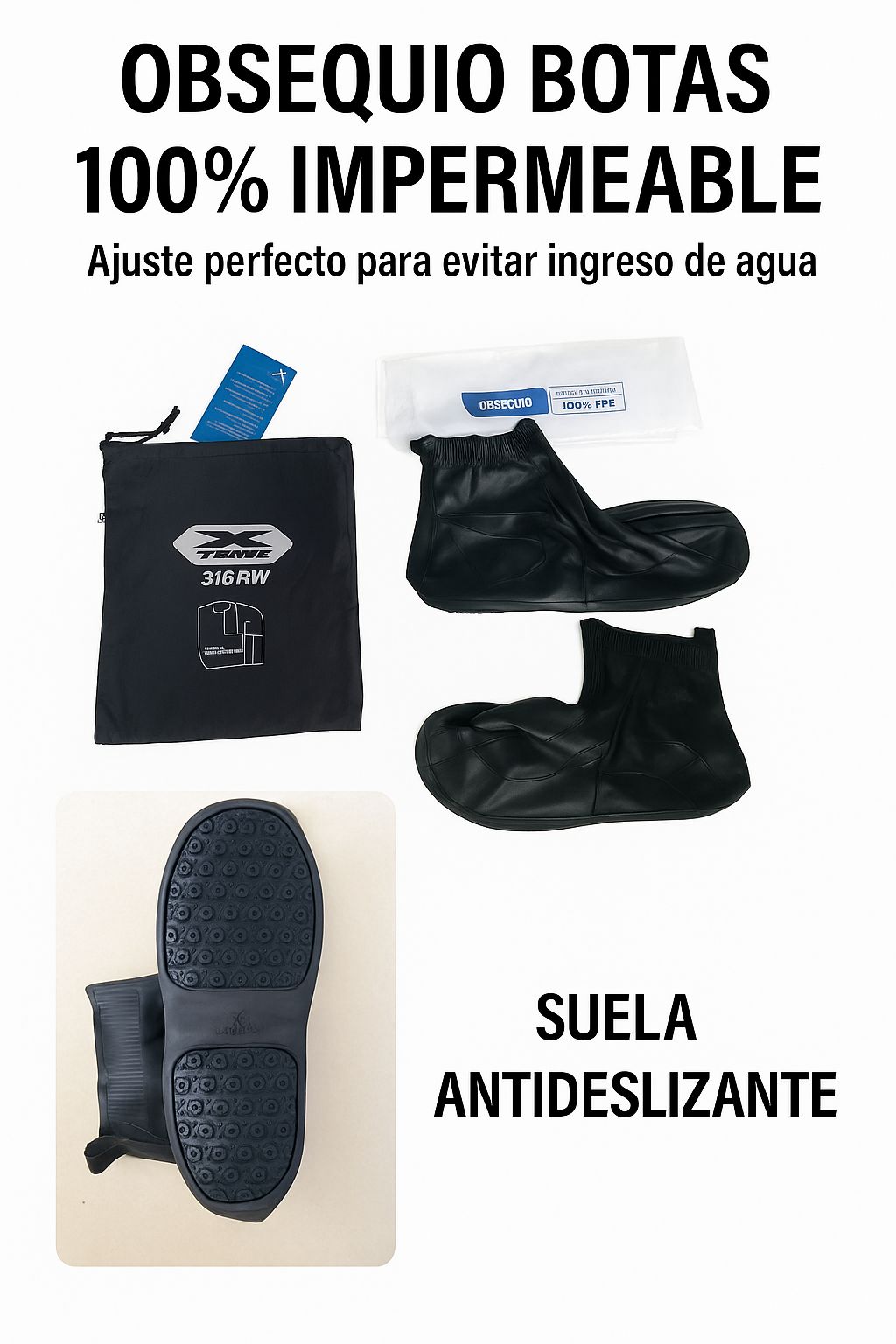 Impermeable X-One 3 Piezas – Chaqueta + Pantalón + Botas Obsequio
