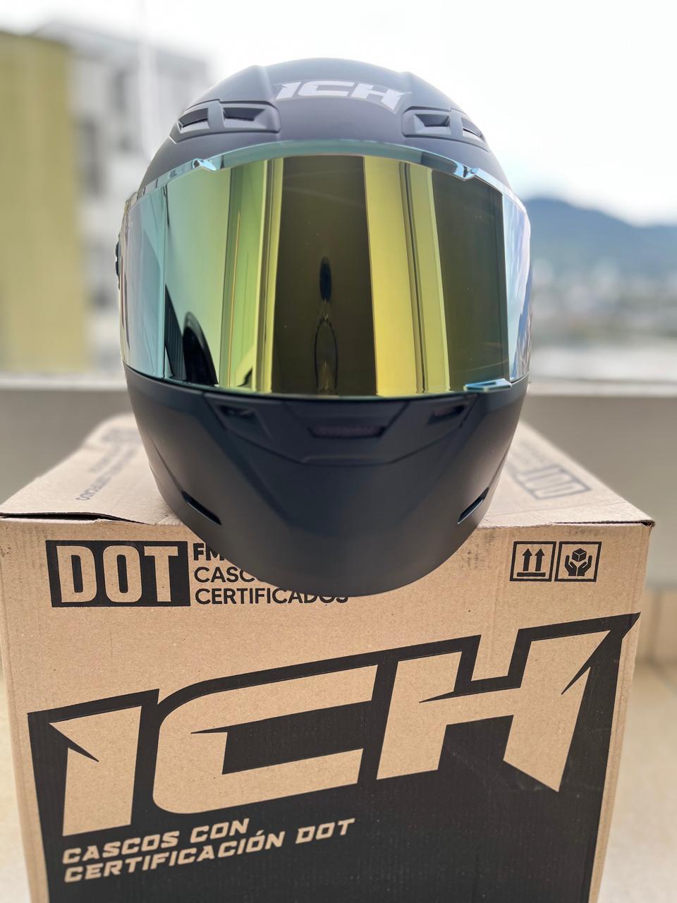 CASCO ICH 501 VISERA DORADA Y TRANSPARENTE