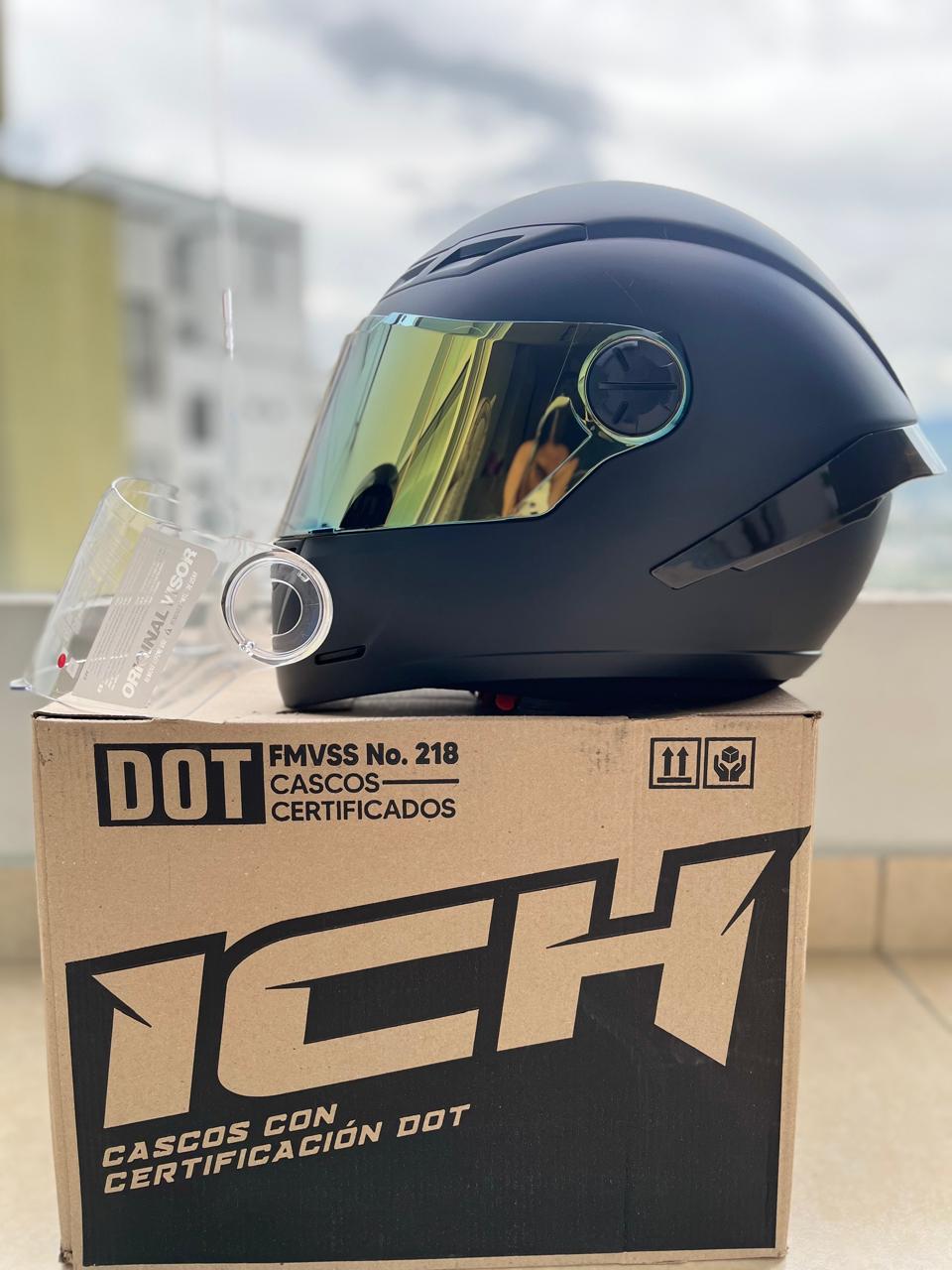 CASCO ICH 501 VISERA DORADA Y TRANSPARENTE