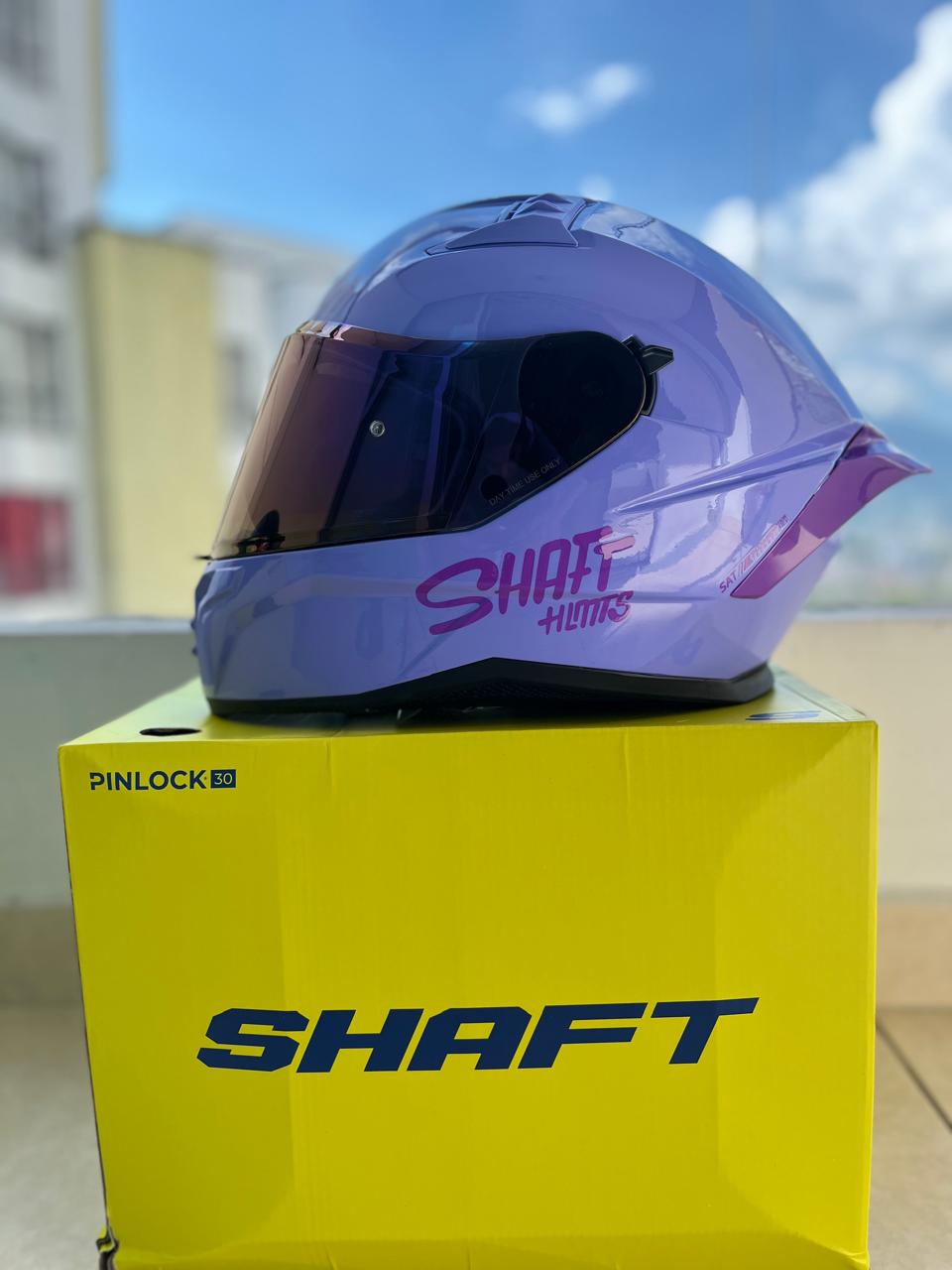 CASCO SHAFT SH  502  SP NEGRO VISERA FUCSIA Y TRANSPARENTE