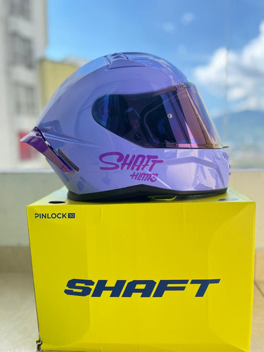 CASCO SHAFT SH  502  SP NEGRO VISERA FUCSIA Y TRANSPARENTE
